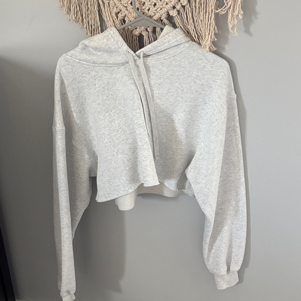Heather Gray Women's Cropped Hoodie